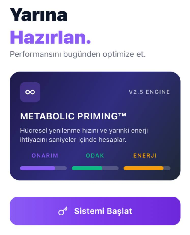 SecHi Metabolic Priming: yarın için hazırlık, onarım, odak ve enerji göstergeleri